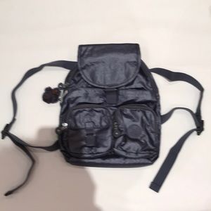 Metallic dark purple mini backpack